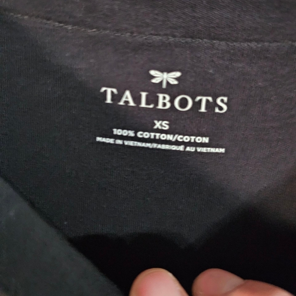 Talbots Women XS Black Sheath Dress Minimalist Cotton Knit Essential Elevated - Picture 4 of 6